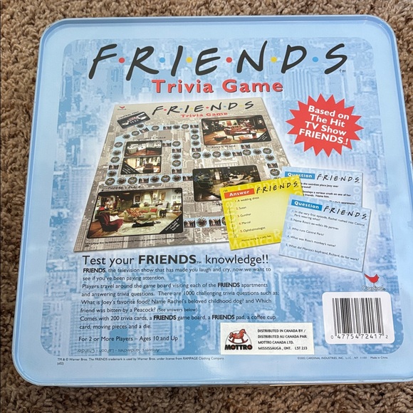Friends Trivia Game Tin Box - Picture 2 of 4